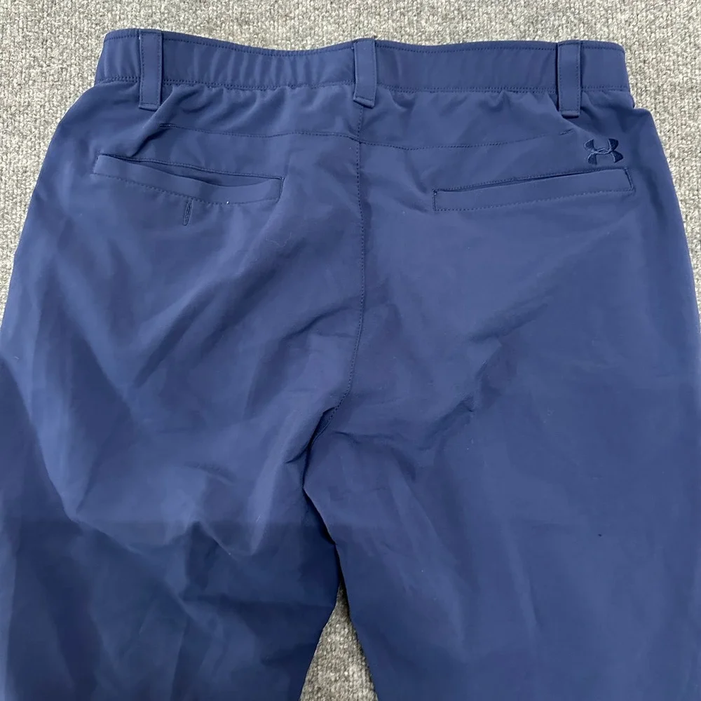 Under Armour Golf Pants Mens Size 36/30 Navy Blue Performance Straight Leg